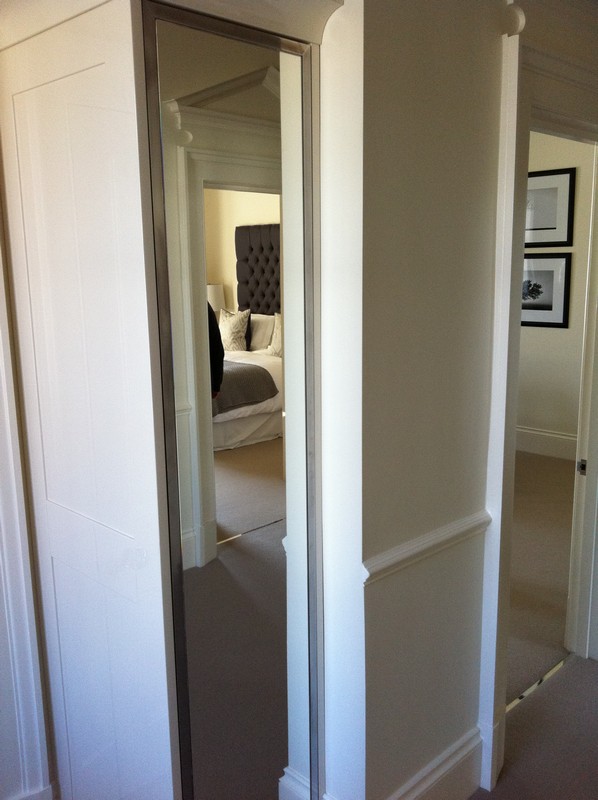 Full-length wardrobe mirror fitted in Cobham home